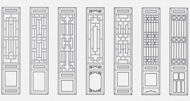 七星关常用中式仿古花窗图案隔断设计图